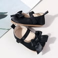 thumbnail image 4 of Quealent Baby Girls Mary Jane Shoes First Walker Cirb Dress Shoes with Bownot Non Slip Soft Sole PU Leather Toddler Black for Size 4, 4 of 9