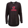 thumbnail image 2 of Women's  Black Wisconsin Badgers Oversized Cuddle Raglan Tri-Blend Pullover Sweatshirt, 2 of 3