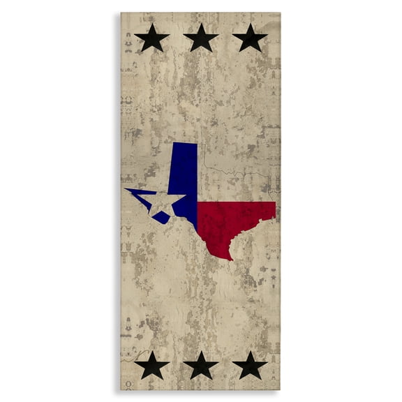 Stupell Industries Traditional Texas Home State Star Textured Design Canvas Art, 10 x 24, by Kim Allen