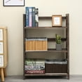 thumbnail image 5 of Proman Products Hickory Folding Bookshelf, Paulownia Wood, Walnut Color 3 Tiers, 5 of 5