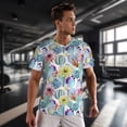 thumbnail image 3 of Wukai Cactus1 Print Men's Short-Sleeved Mesh T-Shirt,Quick-Dry Short Sleeve Workout T-Shirt-Large, 3 of 8