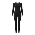 thumbnail image 4 of Ladies Soft Thermal Underwear Cold Weather Silk Set Pants Crew Neck Clothes Fashion Thicken Plush Winter Warm Lined Base Layer Casual Bottoms Tops, 4 of 4
