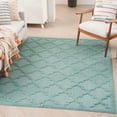 thumbnail image 4 of Nourison Easy Care 4' x 6' Aqua Teal Modern Flatweave Indoor/Outdoor Rug, 4 of 12