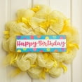 thumbnail image 2 of Wooden Happy Birthday Party Sign - 12.5" x 6", Wooden Wall Decoration, Front Door Decor, School, Daycare, Office, Event Decoration, Celebration, Wreath, Gifts, Presents, 2 of 2
