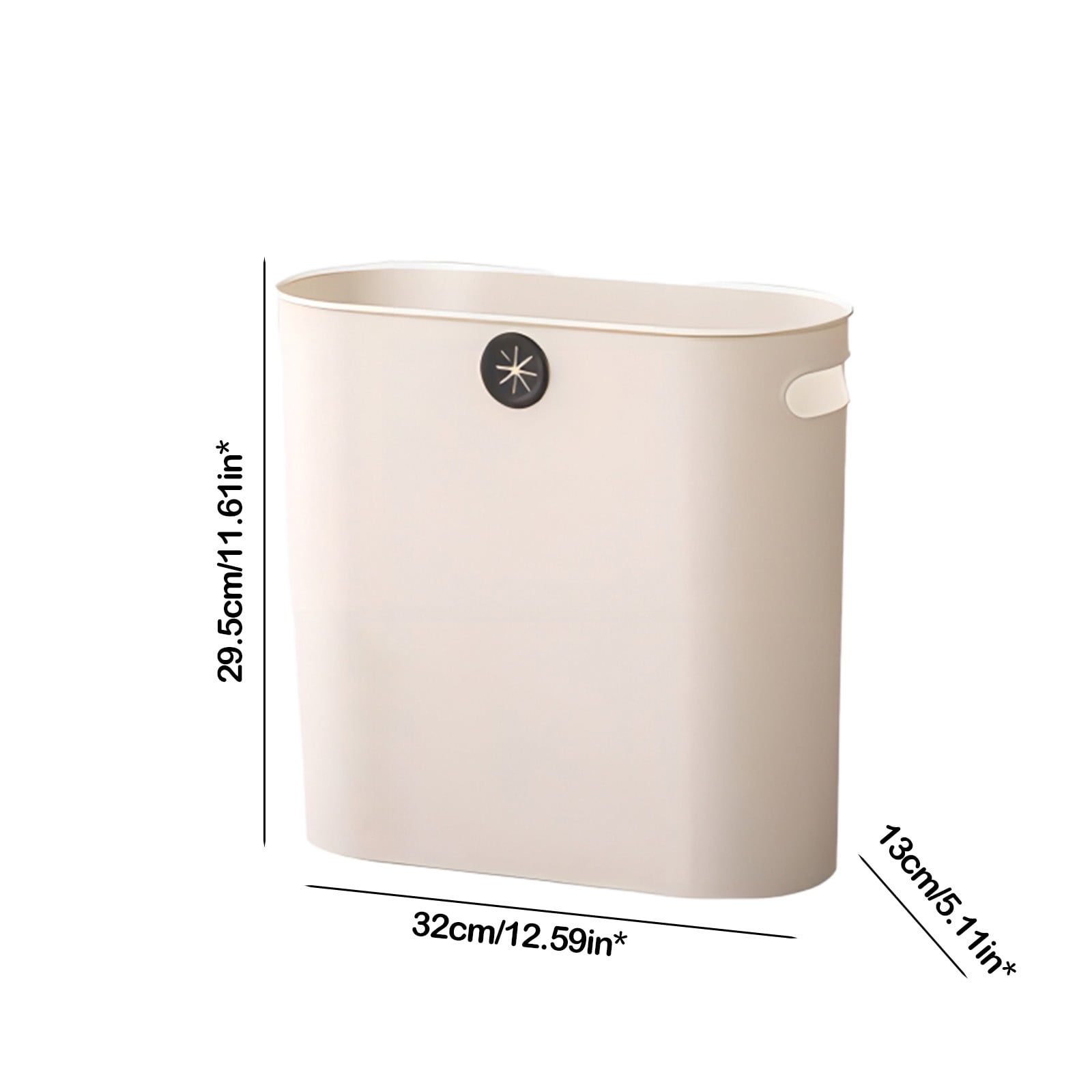 Clip On Trash Can Slim Design, Countertop Hanging Waste Bin for Bathroom Kitchen Toilet, Lightweight Plastic Garbage Can for Small Spaces Desk and Corner Use