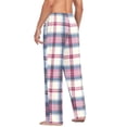 thumbnail image 6 of Pink Checkered Grid Pattern Men's Pajama Pants Cotton Long Sleepwear Lounge Pants L, 6 of 7