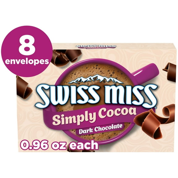 Swiss Miss Simply Cocoa Dark Chocolate Flavored Hot Cocoa Mix, 0.96 oz., 8-Count Envelopes