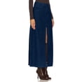 thumbnail image 2 of High Waist Women Solid Split Long Skirt, 2 of 3