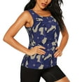 thumbnail image 2 of Xecao Lilies Flowers print women's scoop neck, loose-fit workout tank tops for the gym., 2 of 9