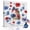 Red, Blue, White, Brown, variant on Canvas Print Wall Art Oil Paintings USA Flag Cherries with Bow Picture Prints Artwork for Living Room Kitchen Bathroom Bedroom
