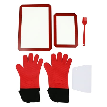 

NUOLUX Pot Oven Holder Hot Gloves Plate Holder Spatula Cooking Gripper Mitts Pad Dish Glove Mittens Microwave Scraper Dough Mit