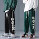 thumbnail image 5 of Pantalones de chándal lisos y finos para hombre, pantalones deportivos de verano estilo harén para hombre, pantalones deportivos coreanos Y2k Harajuku, anchos y holgados para gimnasio, oferta de bienv, 5 of 5
