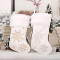 thumbnail image 5 of Clearance Under $3.66! Plush Snowflake Embroidered Christmas Stocking, Soft Holiday Gift Sack for Fireplace Display, 5 of 5