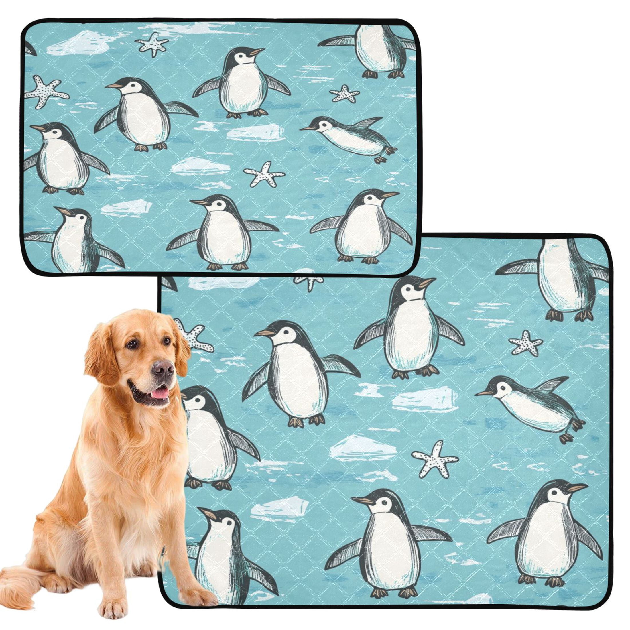 Qxltty Penguin Starfish Figure Cat litter Pads Pet Set of 3 Diaper Mats Center Anti-leakage Layer Absorbent Soft and Comfortable