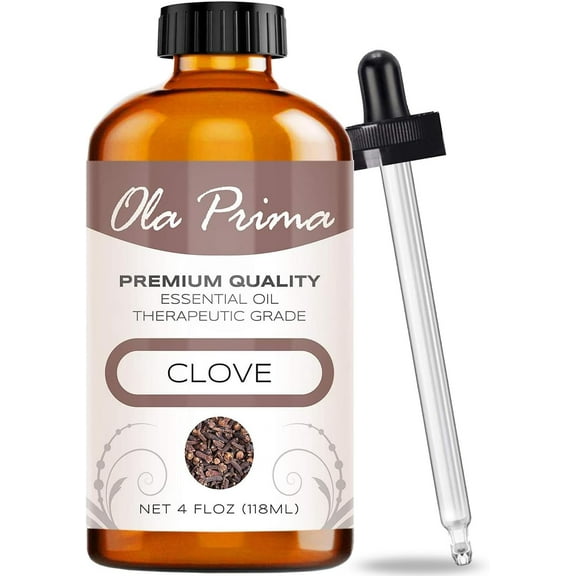 Ola Prima Oils - Clove Essential Oil 4 oz, Clove Oil for Skin, Diffuser, Natural, Premium Grade - Clove Oil