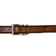 thumbnail image 3 of Men VALENTINI Stitched Leather Dress Belt Classic Pin Buckle  V711 Cognac, 3 of 4