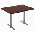 thumbnail image 5 of KFI Studios Mode 2.5' x 4' Dining Table, Mahogany, Silver T-Leg Base, 5 of 7