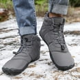 thumbnail image 2 of CHENge Mens Snow Boots Size 7 Thigh High Versatile Flat Soft Sole Cute Printed Casual Black Cowboy Booties(Grey,7.5), 2 of 7