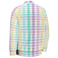 thumbnail image 6 of Rainbow Plaid Baseball Jersey Fashion Ribbed Sleeve Man Women's Jacket Motion Tops XXS-6XL, 6 of 7