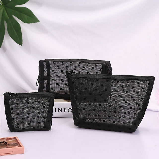 Make-up Wash Mesh Storage Bag Transparent Don't fade Storage Bag Convenient Carry-on Love Wash Bag
