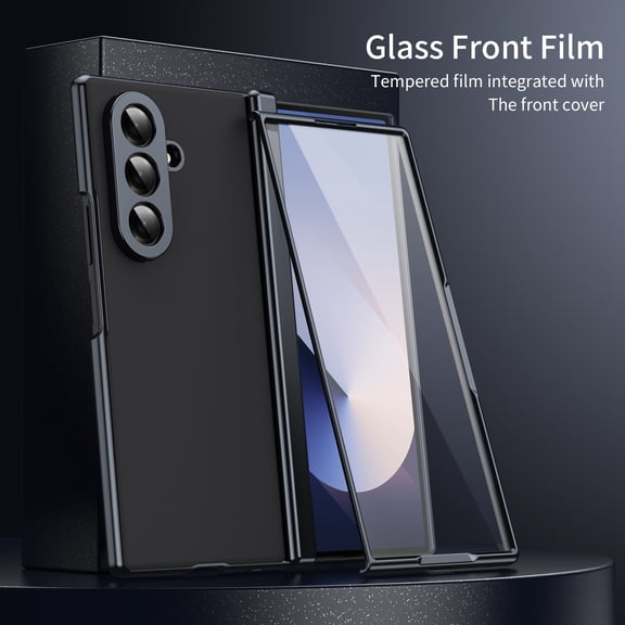 Dteck Case for Samsung Galaxy Z Fold8 Ultra ,Shockproof PC Case Built-in Front Screen Protector Hinge Protection Cover for Galax Z Fold 8 Ultra, Black