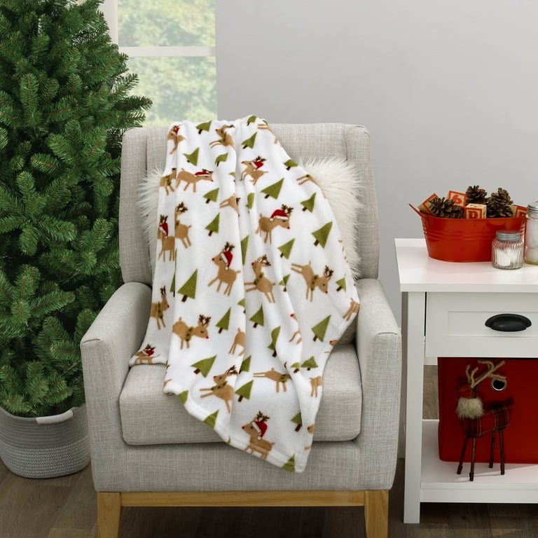 Parent s Choice Holiday Reindeer Plush Baby Blanket 30 x 36 Walmart