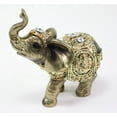 thumbnail image 3 of Feng Shui 5" Bronze Color Elephant Trunk Statue Wealth Lucky Figurine Gift Home Decor, 3 of 4