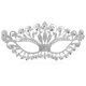 thumbnail image 4 of EeaseMX Lujo Elegante Diamante Diamante de imitación Máscara Máscara Fiesta Corona Aleación Máscara para Mujer (Plata), 4 of 7