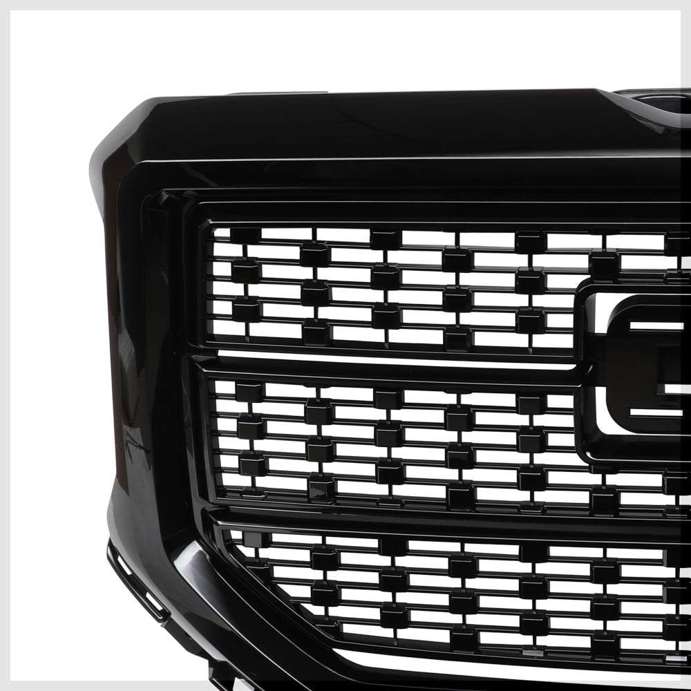 Glossy Black Denali Style Front Bumper Grille/Grill for 16 17 18