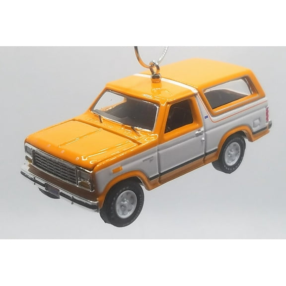 Christmas Ornament for 1980 Ford Bronco Orange White