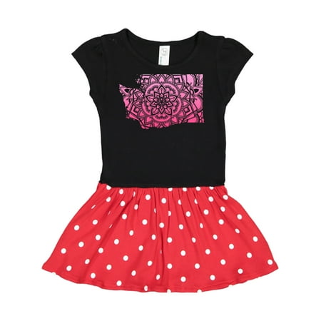 

Inktastic Washington Silhouette Mandala Gift Toddler Girl Dress