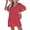 Light Red, variant on Swimsuit Coverup for Women Waffle Knit V Neck Short Sleeve Beach Coverup Dress with Pockets