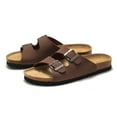 thumbnail image 6 of Unisex Sandals Cork Footbed Casual Slides with 2 Adjustable Buckle Straps for Men Women, 6 of 12