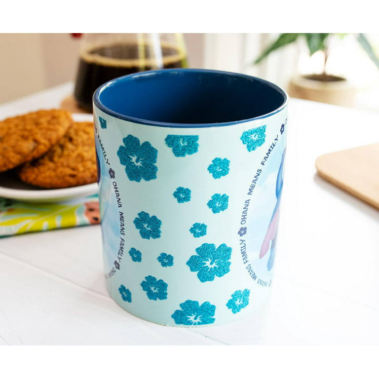 Disney Lilo & Stitch Ohana Glass Coffee Mug | Holds 16 Ounces
