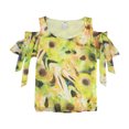 thumbnail image 1 of bar III Womens Tie Sleeve Cold Shoulder Blouse, Yellow, XX-Small, 1 of 2