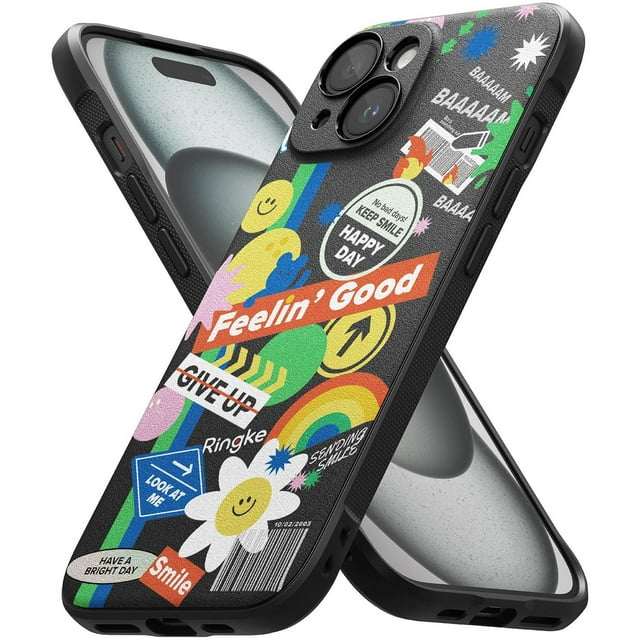 Funda iPhone 15 Plus Ringke Onyx Sticker Antihuellas y Antideslizante Tacto Agradable