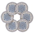 thumbnail image 2 of Haosy Set of 6 Drink Woven Coaster with Holder Heat Resistant Non-Slip Bar Coasters 4 Inches Blue Porcelain Chrysanthemum, 2 of 7