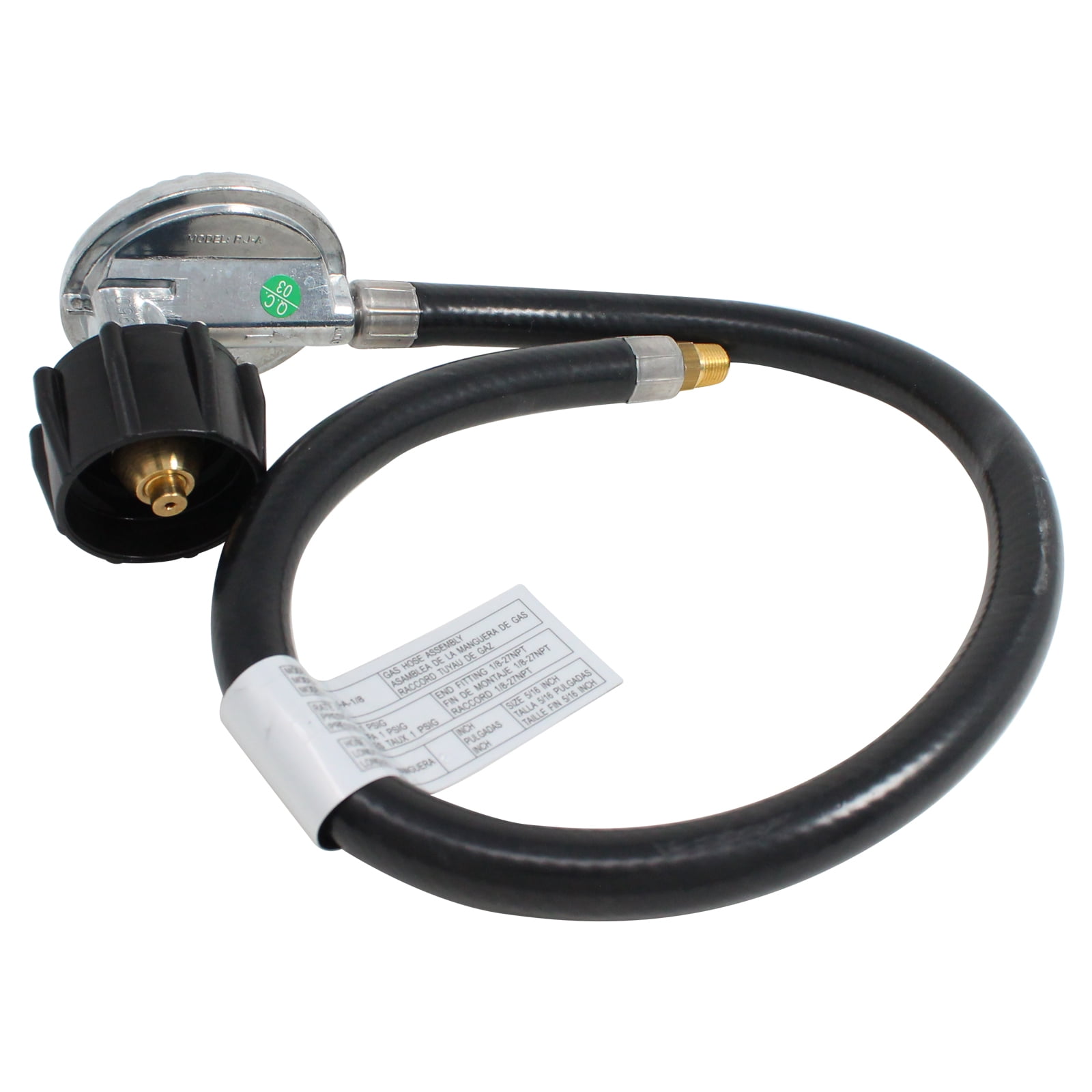 BBQ Gas Grill Propane Regulator Hose Replacement Parts for Weber 891001 - Compatible Barbeque 21" Hose And Regulator With 1/8 NPT Male Thread With QCC1 Connection