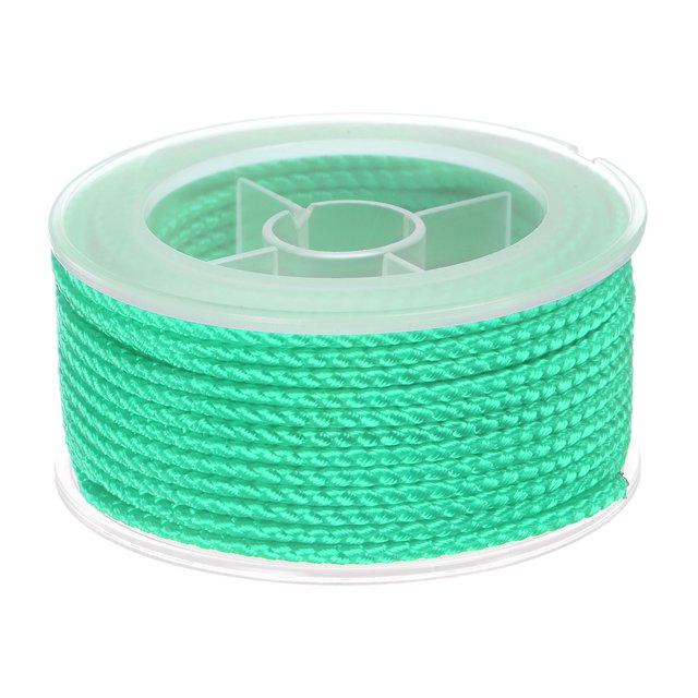 Nylon Hilo Cordel Rebordear Cordón 2mm Extrafuerte Trenzado Nylon Artesanía Cuerda para Pulseras Joyería Fabricación Bricolaje Artesanías 11M/36 Pies, Turquesa Verde