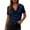 Navy, variant on Kukoosong Women's Breathable Scrunch Neck T-Shirts Solid Color Short Sleeve Pullover for Summer Casual, Lightweight and Comfy Tee Shirt for Women