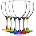 thumbnail image 1 of TableTop King 10 oz Wine Glasses, Stemmed Style, Nuance Bottom Accent, Party Color, Set of 6, 1 of 1