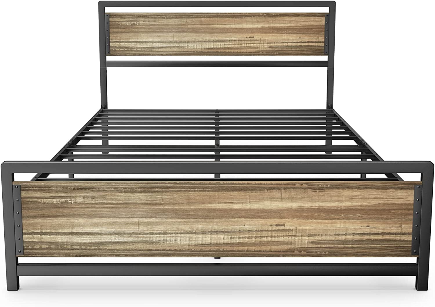 Queen Bed Frame, Lofka Queen Size Platform Bed Frame with Wooden Headboard and Footboard, 800lbs, Gray
