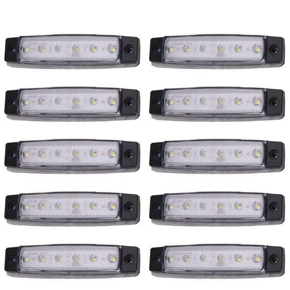 Pretyzoom Rear Trailer Lights White ABS 10Pcs