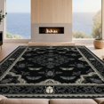 thumbnail image 2 of Design&I 3'x5' Washable Throw Rug Damask With Symmetrical Insect And Lace Border Gothic Victorian Refined for Entryway, Kitchen, Ultra-Thin & Non-Slip Skid-Resistant Small, 2 of 7