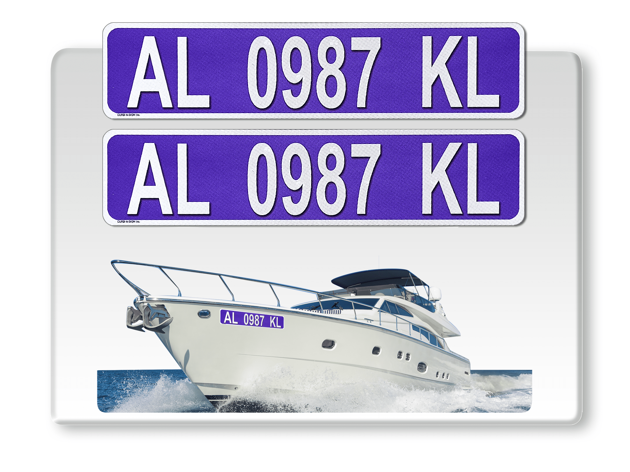 2 Pack Super Reflective Custom Boat Registration Numbers and Letters