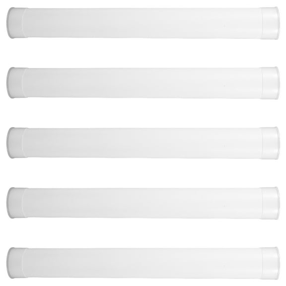 UKCOCO White Pe Poster Tube for Outdoor Use, Large Capacity, Secure Caps, 5Pcs