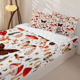 thumbnail image 3 of Homewish Dreamy Boho Mushrooms Zipper Twin Comforter Sets with Fitted Sheet and 2 Pillowcases,Butterfly Floral Zipper Bedding Set,White Red,Reversible,4pcs, 3 of 8