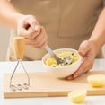 thumbnail image 7 of Potato Masher, Stainless Steel Wooden Handle Masher Kitchen Tool Food Masher for Potatoes, Vegetables, Berries， Fruits, Baby Food, 7 of 7