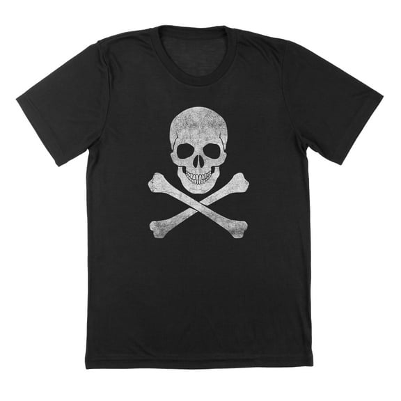 Skull And Bones Humor Graphic Black Mens T-Shirt