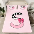 thumbnail image 2 of Erosebridal Monogrammed Letter Full Sheet Sets,Cattle Print Bedding Full Size,Lightweight Bed Sheets Set Full Size,Pink Bow Tie Decoration,4pcs, 2 of 7